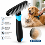 Deshedding Brush for Cats & Dogs — Undercoat Rake Grooming Comb (Reduces Shedding by 90%)