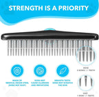 Deshedding Brush for Cats & Dogs — Undercoat Rake Grooming Comb (Reduces Shedding by 90%)